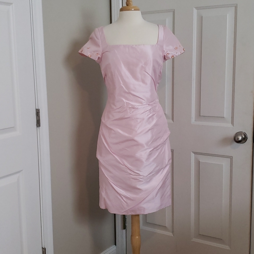New Marisa Baratelli 100% Thai Silk Pink Dress